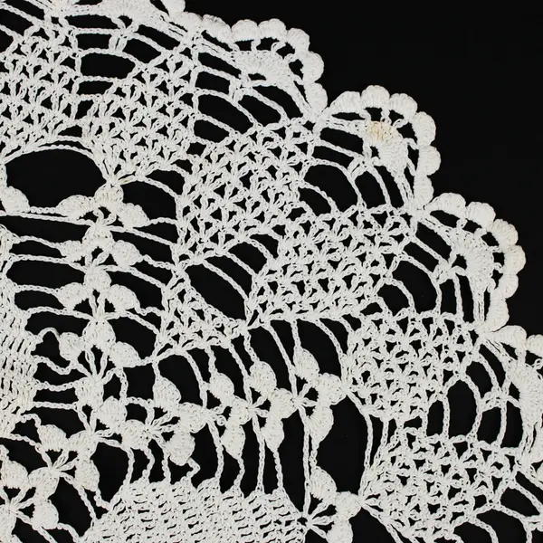 Crochet Lace Round Table Doily Cream Handmade Centerpiece