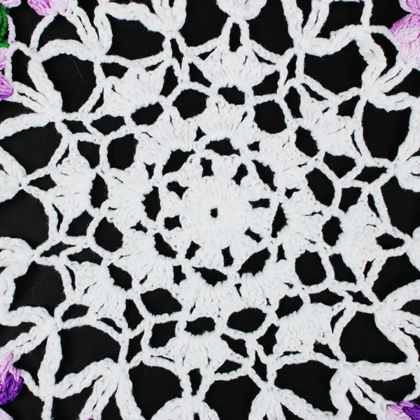 Handmade Crochet Pansy Floral Doily Round Lace Table Centerpiece
