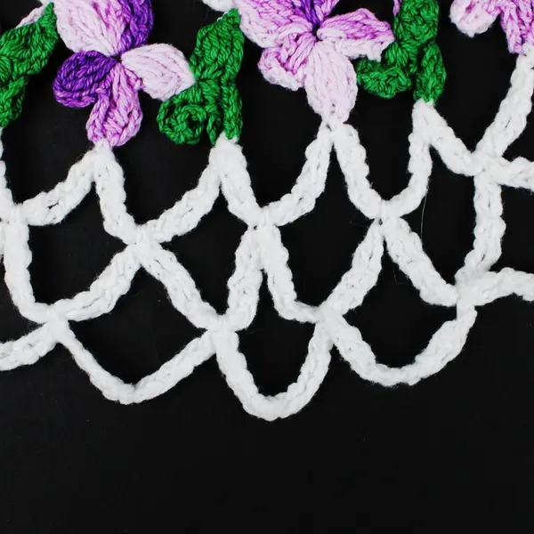 Handmade Crochet Pansy Floral Doily Round Lace Table Centerpiece