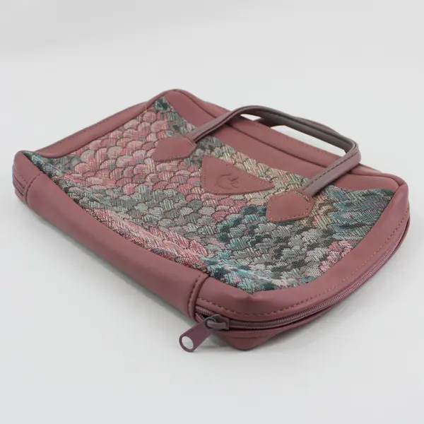 Unbranded Woven Bible Cover Case Multicolor Geometric Handles 11x9.8x1.8in