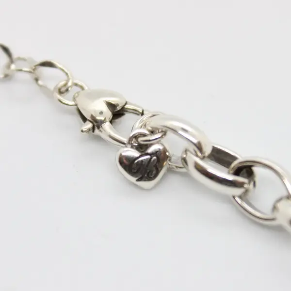 Brighton Silver Tone Cross Pendant Necklace Faux Pearl Chunky Chain 17 to 22in