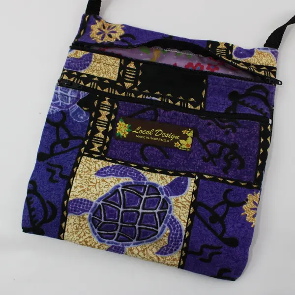Local Design Purple Hawaiian Turtle Print Shoulder Crossbody Bag USA