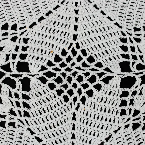 Crocheted Lace Table Runner Cream Floral Openwork