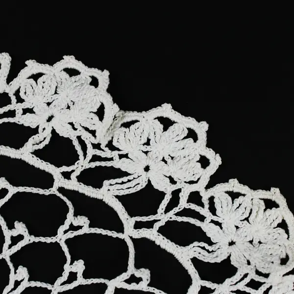 Handmade Crochet Lace Doily Set of 3 White Round Oval Floral Edge