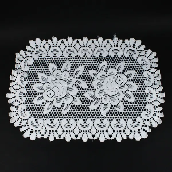 White Floral Lace Crochet Doily Runner