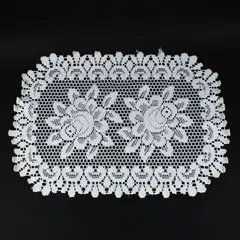 White Floral Lace Crochet Doily Runner