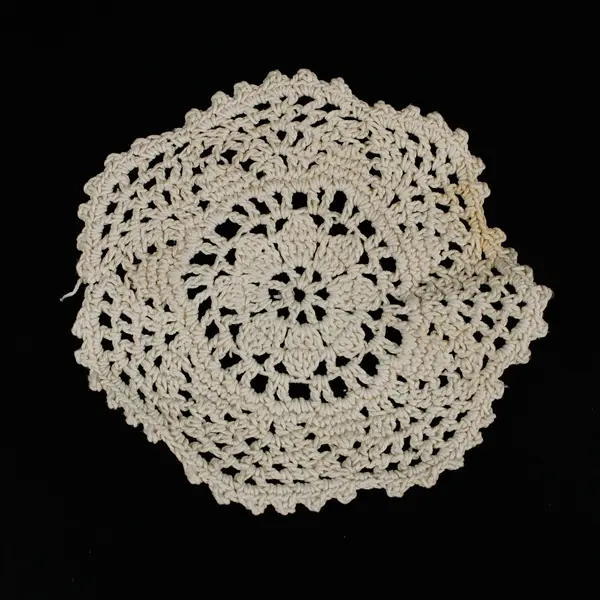 Lot of 4 Hand Crocheted Floral Lace Doilies Round