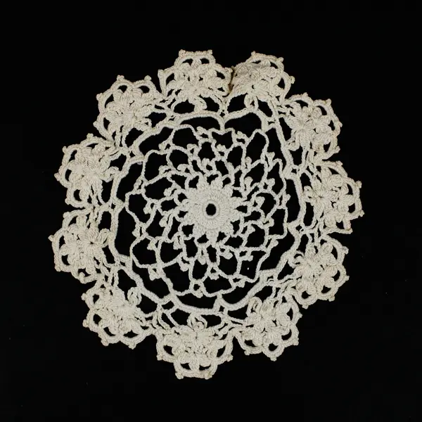 Lot of 4 Hand Crocheted Floral Lace Doilies Round