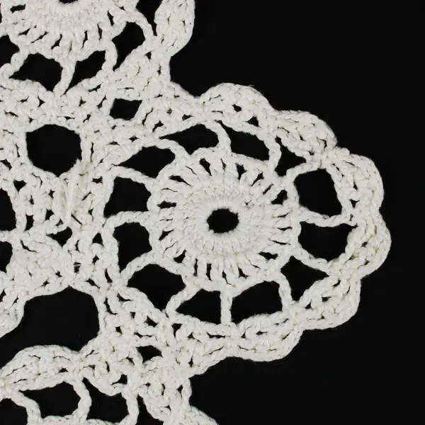 Handmade Crochet Lace Doily White Floral