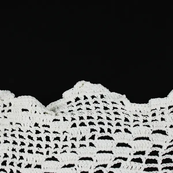 Lot of 2 Hand Crocheted Lace Doily Table Runners Cream Floral