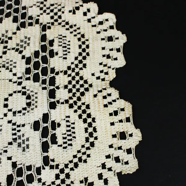 Handmade Crochet Lace Round Doily 20x20 Floral Table Decor