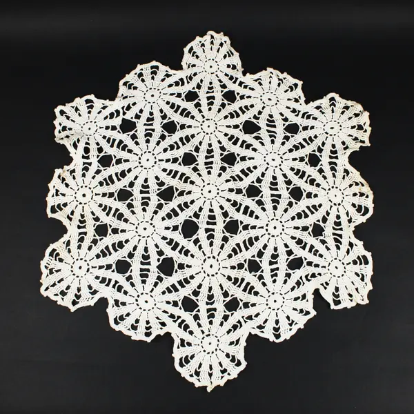 Cream Ivory Crochet Lace Doily 20 Inch Round Table Decor