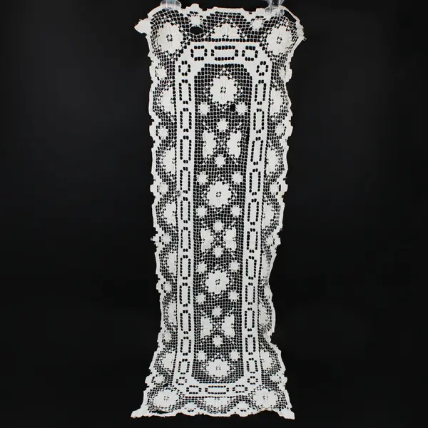 Vintage Crochet Lace Rectangular Doily Table Runner 38 x 12