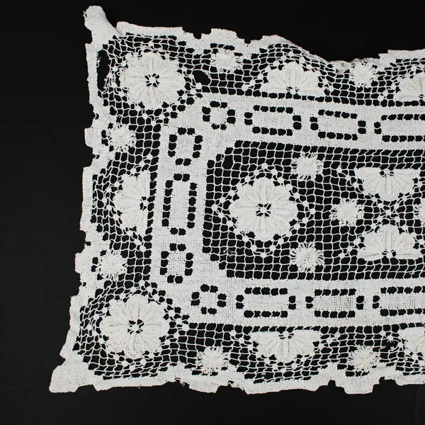Vintage Crochet Lace Rectangular Doily Table Runner 38 x 12