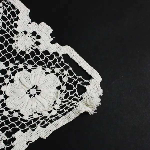 Vintage Crochet Lace Rectangular Doily Table Runner 38 x 12