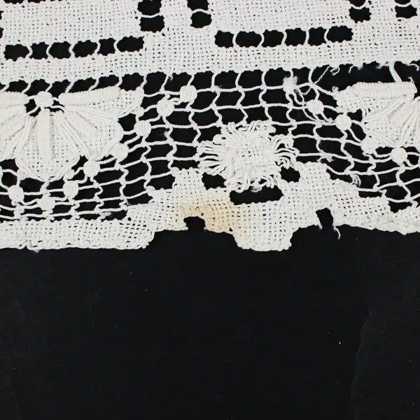 Vintage Crochet Lace Rectangular Doily Table Runner 38 x 12