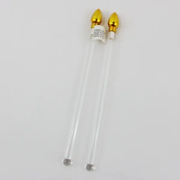 Set of 4 Cocktail Stirrers Swizzle Sticks Red & Gold #18430 