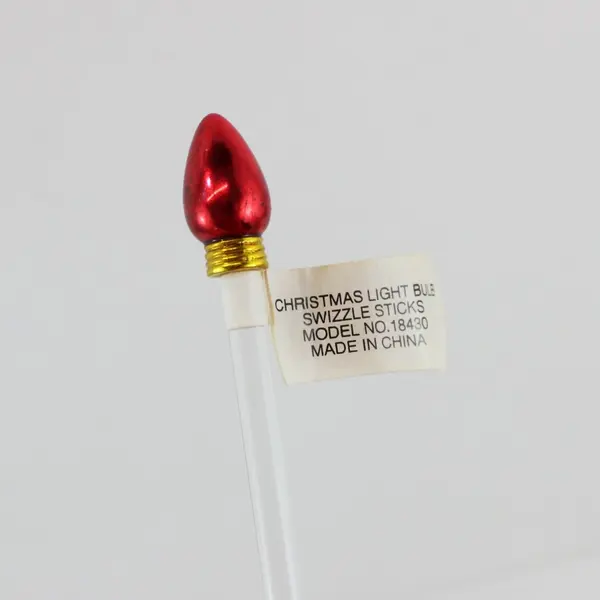 Set of 4 Cocktail Stirrers Swizzle Sticks Red & Gold #18430 