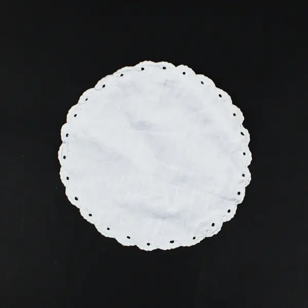 Lot of 4 White Mixed Crochet & Cloth Eyelet Lace Doilies Scalloped Edge