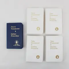 Lot of 5 Gideon New Testament Psalms & Proverbs Pocket Bibles, 1 Spanish 