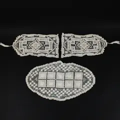 Lot of 3 Handmade Crochet Lace Doilies Table Centerpieces