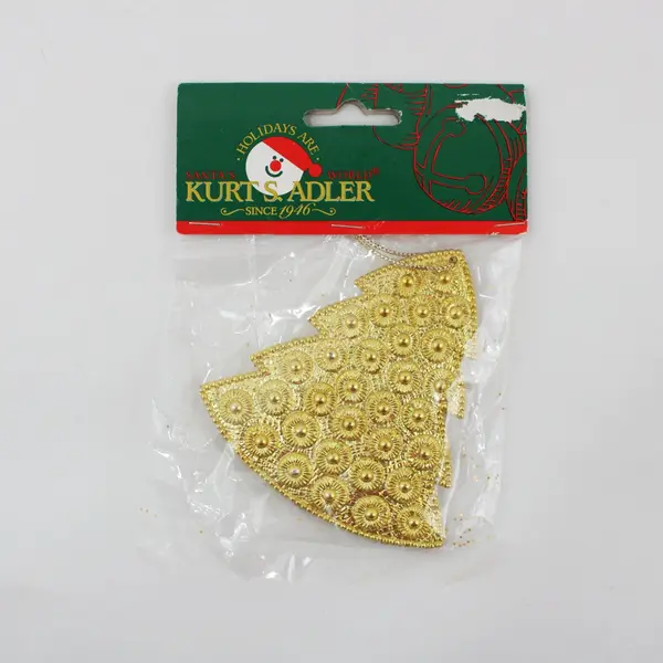 Lot of 2 Packs Kurt S Adler Gold Christmas Tree Hanging Ornaments, # H2384 New 