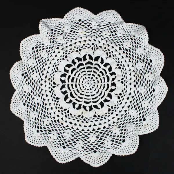 Lot of 3 White & Beige Handmade Crocheted Round Lace Doilies