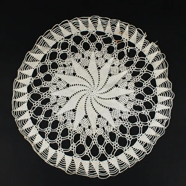 Lot of 3 White & Beige Handmade Crocheted Round Lace Doilies