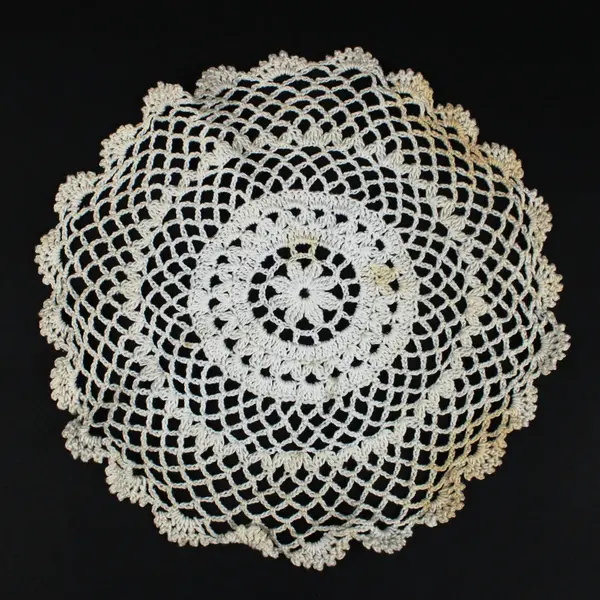 Lot of 4 Handmade Cotton Crochet Round Lace Doilies