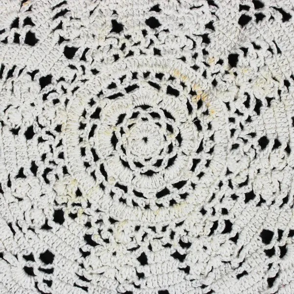 Lot of 2 Crochet Doilies White & Pink Rose Floral Centerpieces
