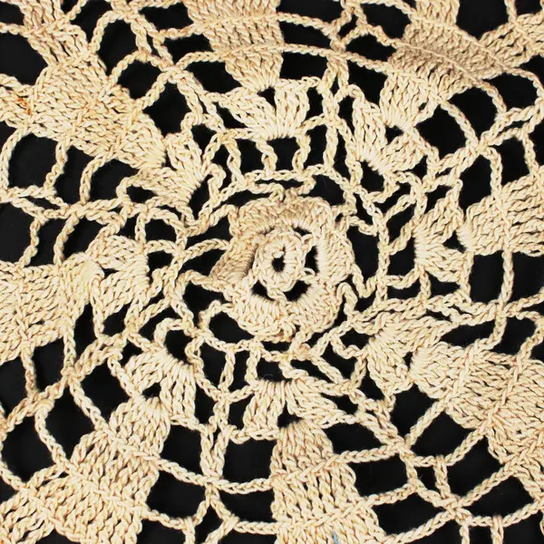 Handmade Crochet Lace Doily Table Topper Beige 19.5 x 19.5
