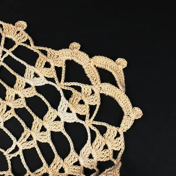 Handmade Crochet Lace Doily Table Topper Beige 19.5 x 19.5
