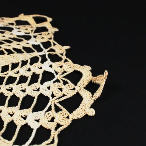 Handmade Crochet Lace Doily Table Topper Beige 19.5 x 19.5