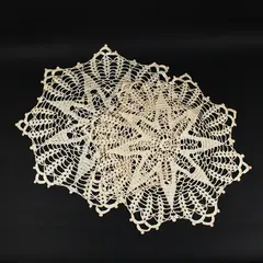 Lot of 2 Hand Crocheted Lace Doilies Cream Table Centerpieces