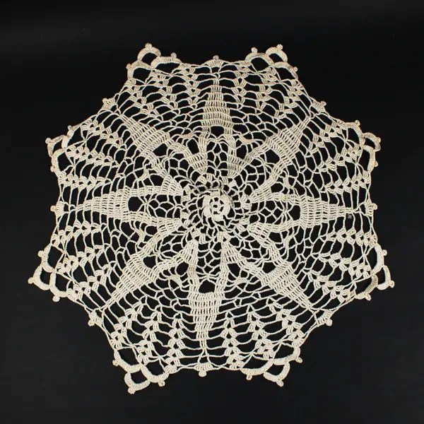 Lot of 2 Hand Crocheted Lace Doilies Cream Table Centerpieces