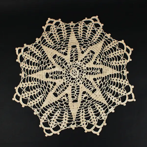 Lot of 2 Hand Crocheted Lace Doilies Cream Table Centerpieces