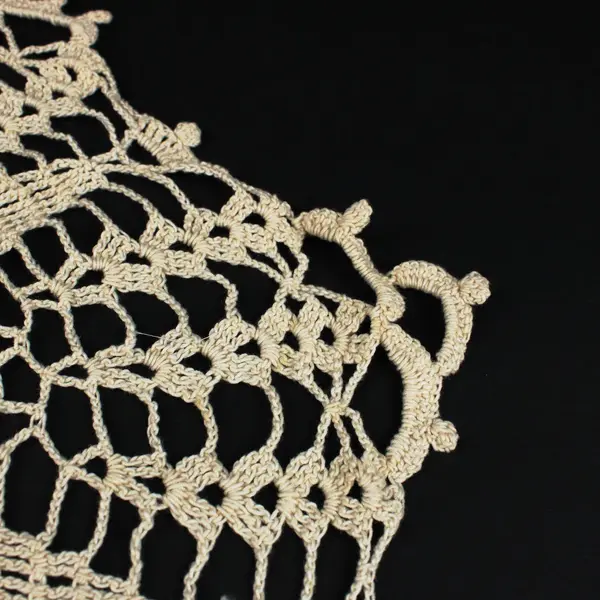 Lot of 2 Hand Crocheted Lace Doilies Cream Table Centerpieces