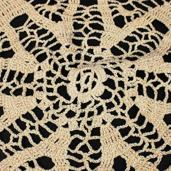 Lot of 2 Hand Crocheted Lace Doilies Cream Table Centerpieces