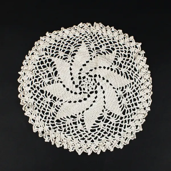 Lot of 2 Handmade Crochet Lace Doilies Round Cream