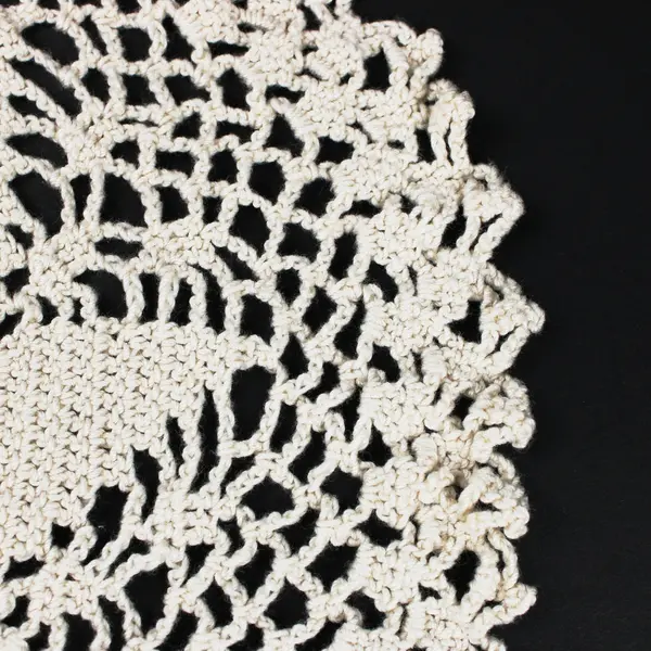 Lot of 2 Handmade Crochet Lace Doilies Round Cream