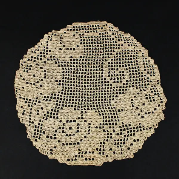 Lot of 2 Handmade Crochet Lace Doilies Round Cream