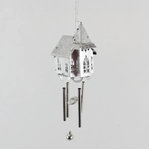 Lot of 4 Small Christmas Wind Chime Ornaments Tree Church Star Bird 1 Roman