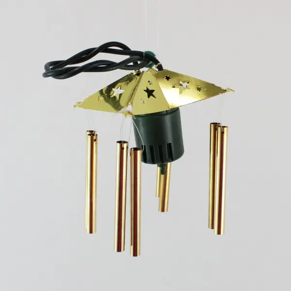 Lot of 4 Small Christmas Wind Chime Ornaments Tree Church Star Bird 1 Roman