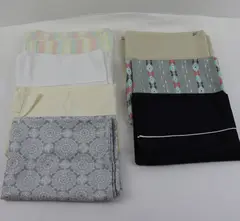 Lot of 7 Assorted Standard Size Pillowcases Colors Patterns Pre-Owned