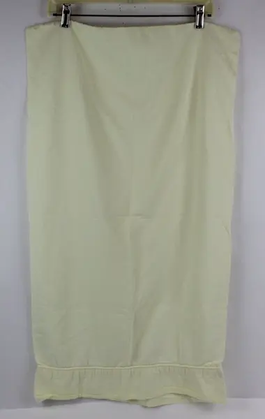 Lot of 2 King Size Pillowcases Off White w/Lace 35.5" and Pale Yellow 34.5"