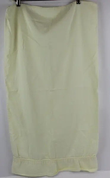 Lot of 2 King Size Pillowcases Off White w/Lace 35.5" and Pale Yellow 34.5"