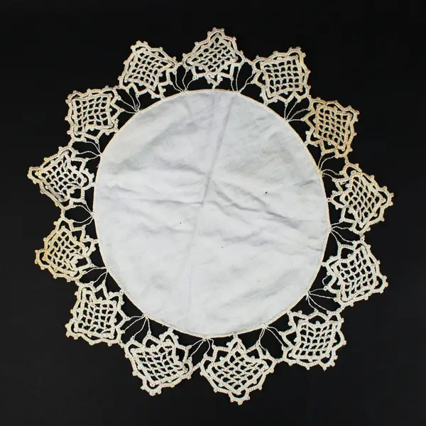 Lot of 2 Hand-Crocheted Lace Doilies Round Table Toppers White