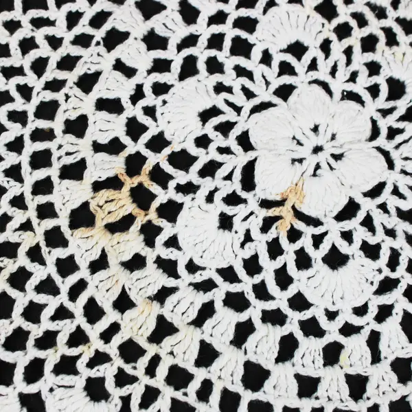 Lot of 2 Hand-Crocheted Lace Doilies Round Table Toppers White