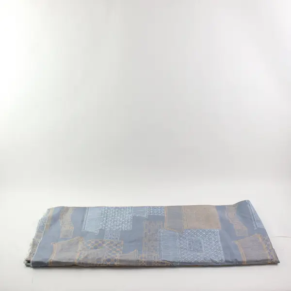 Atelier Originals Scotchgard Decorator Fabric Blue Gold Geometric 55" x 2 Yards
