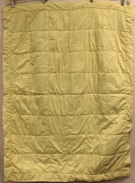 Handmade Yellow Floral Patchwork Quilted Baby Blanket 34x44 Flawed Frayed Lace